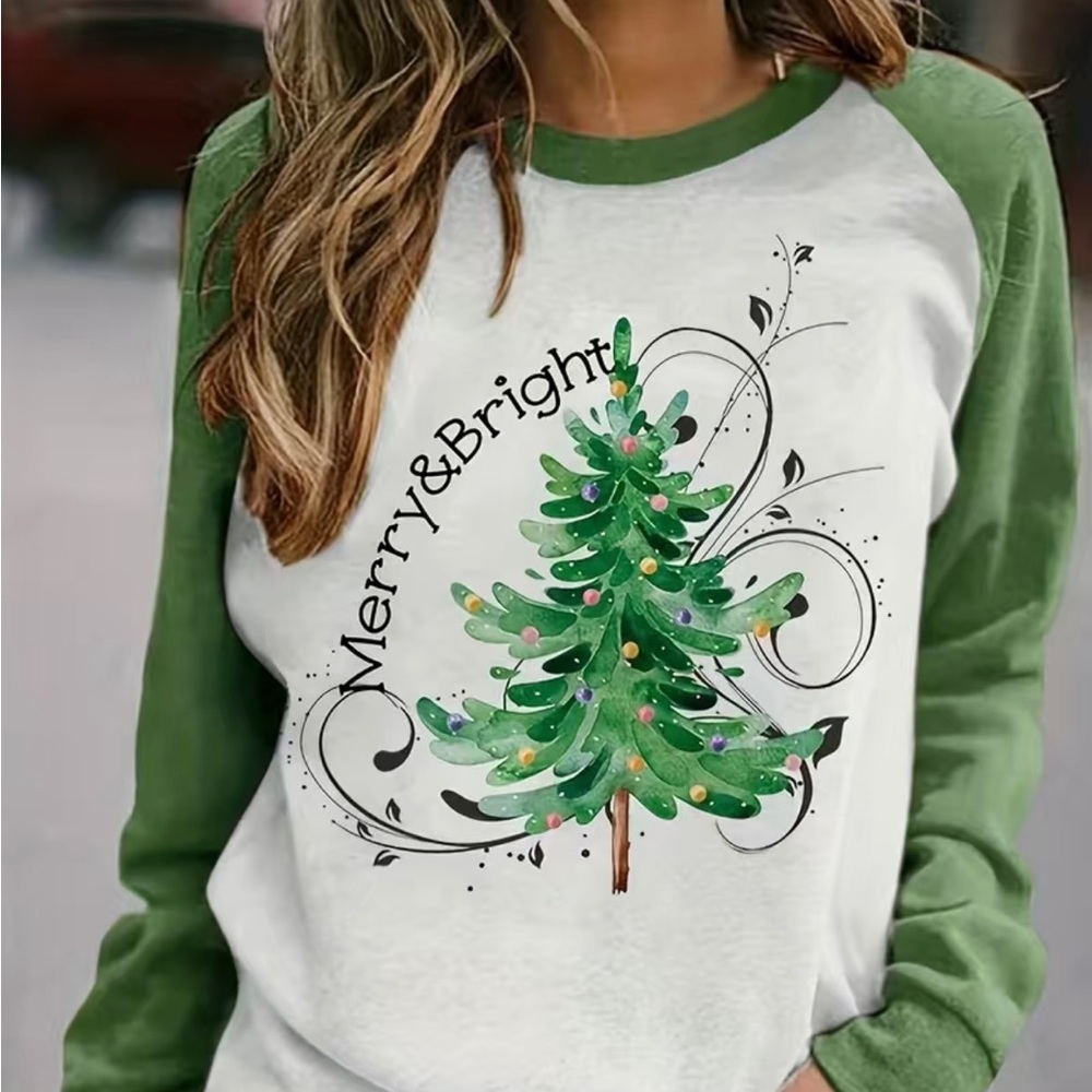 New Merry and Bright Sweatshirt Women’s Holiday Christmas Shirt